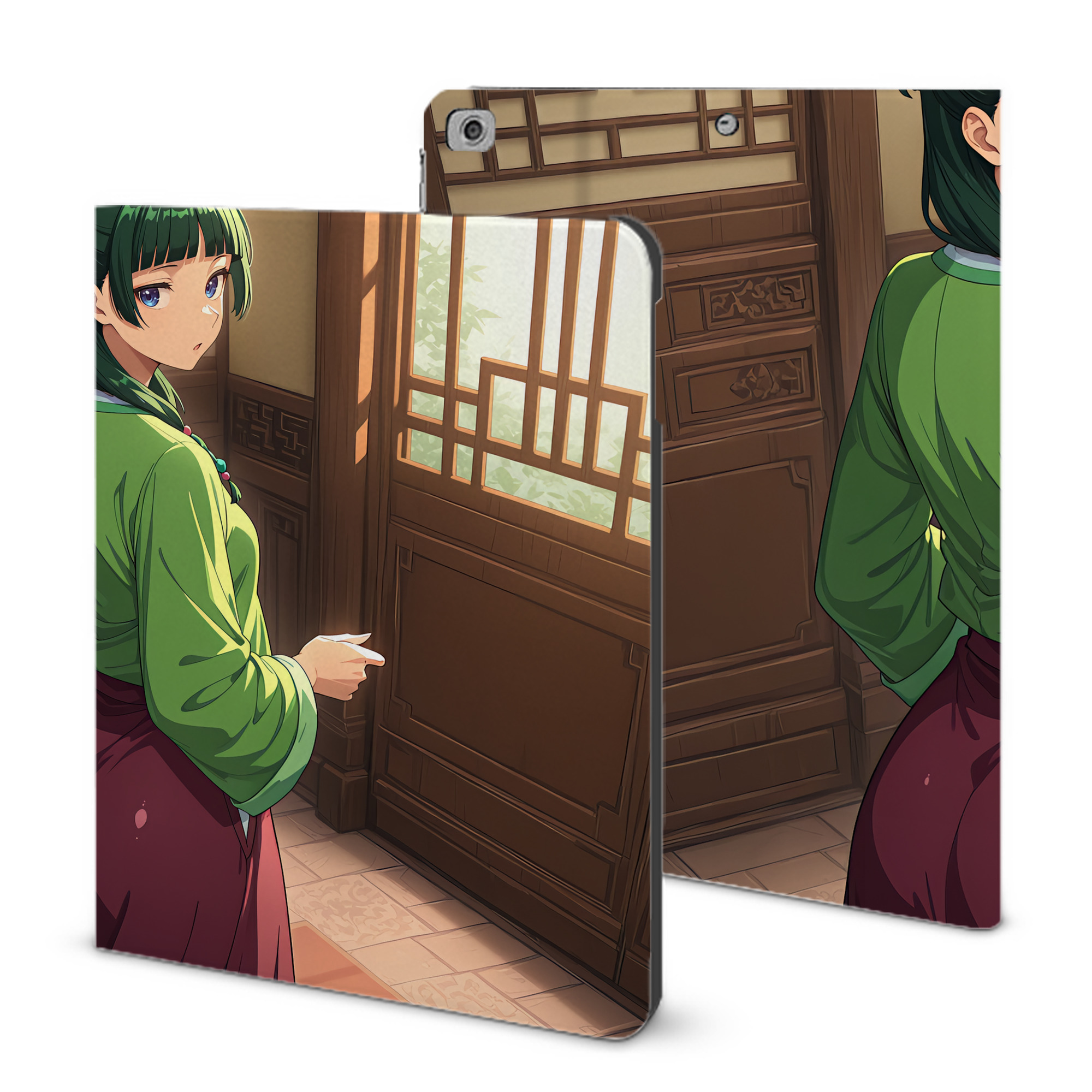 （画像用） 薬屋のひとりごと The Apothecary Diaries IPad ケース ブック型 PUレザー TPU 耐衝撃 軽量 薄型 ペン収納なし 全面保護 IPad 各モデル対応